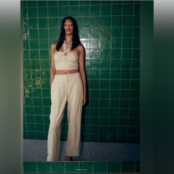 Zara | NWT Pleated Linen Pants - Picture 1 of 6